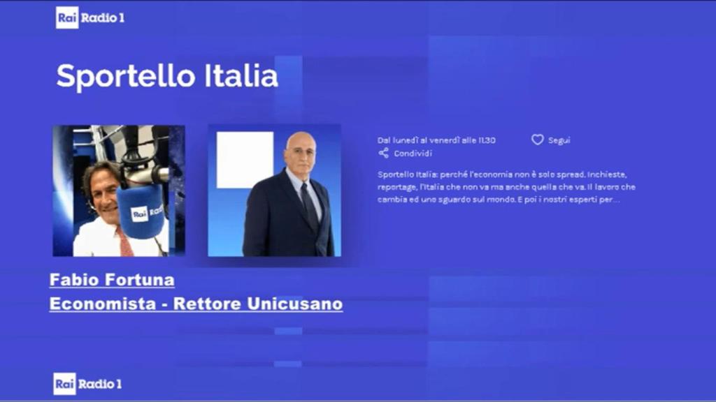 Fabio Fortuna a Sportello Italia di Radio 1 RAI del 24 09 2021