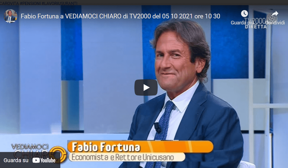 Fabio Fortuna a VEDIAMOCI CHIARO PENSIONI QUOTA 102 di TV2000 del 08 11 2021